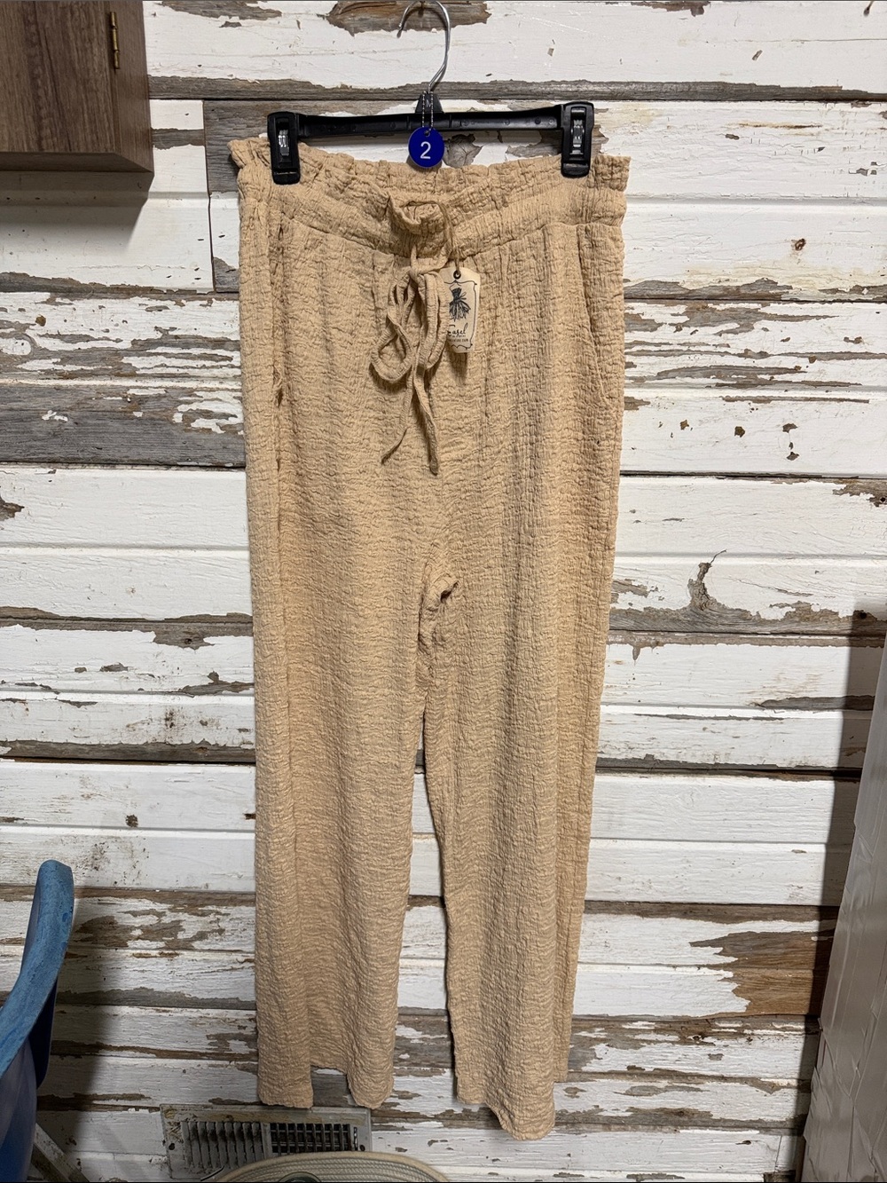 Wide Leg Drawstring Pants in Beige - Comfortable Everyday Style